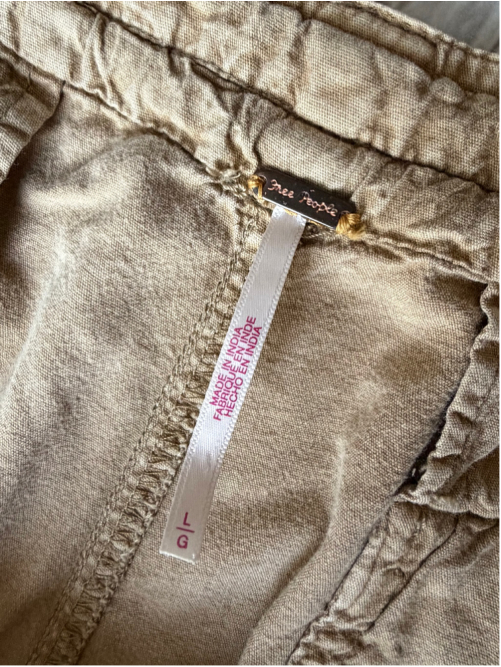 Women's Free People Cargo Cropped Pants Size L Beige - Picture 3 of 7
